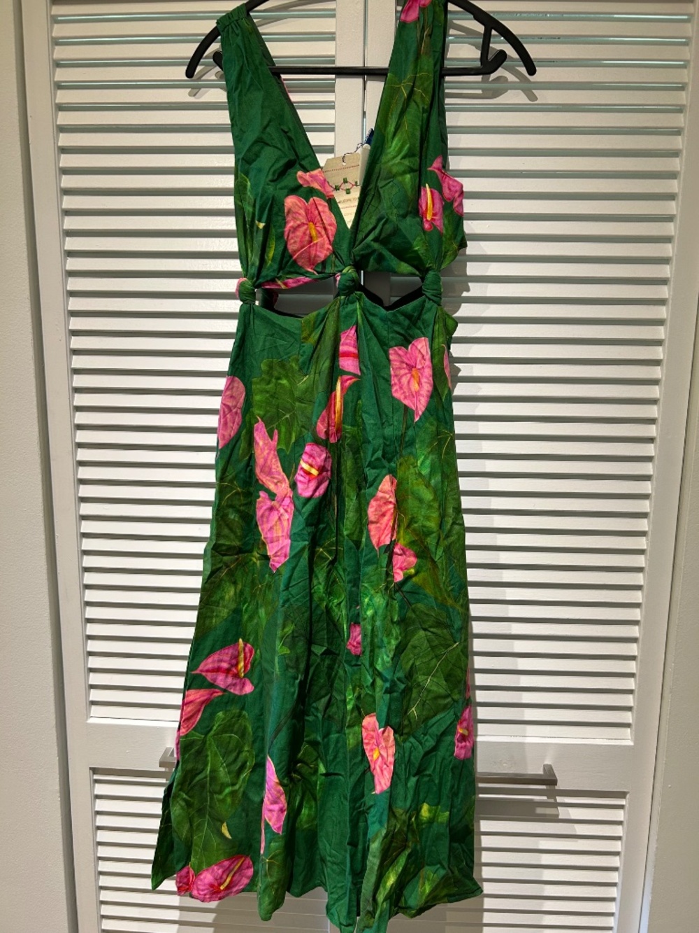 Farm Rio floral green and pink tropical dress - Picture 2 of 4